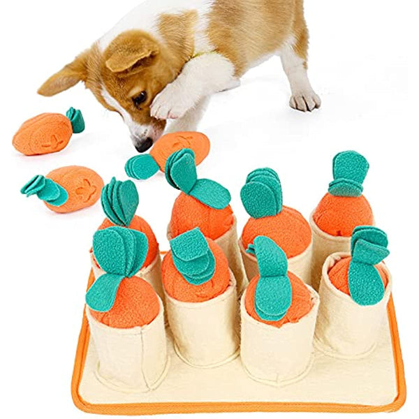 Dog Squeaky Plush Carrot Treat Toy